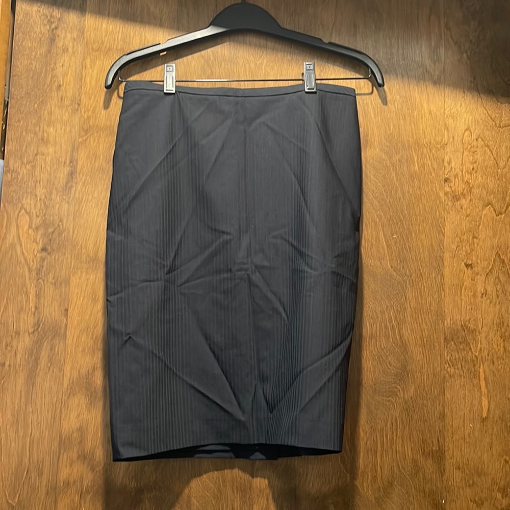 Ann Taylor navy striped pencil skirt